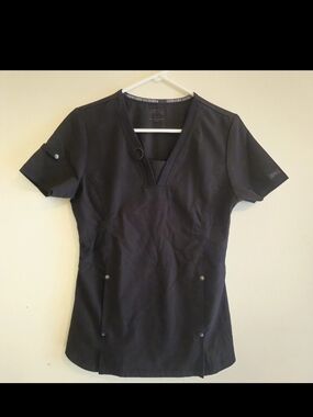 Dickies Women's Black Short Sleeve V-Neck Scrub Top